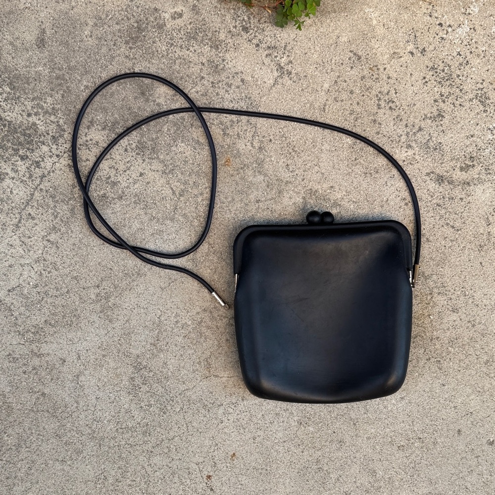 Black Silicone Rubber Crossbody Bag